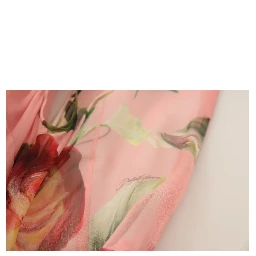 Pink Silk Floral Print Layered Maxi Dress