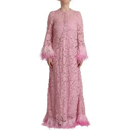 Shift Lilac Lace Feathers Long Sleeves Dress