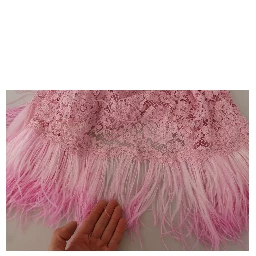 Shift Lilac Lace Feathers Long Sleeves Dress