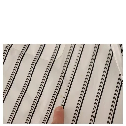 White Striped Cotton Robe Coat Wrap Jacket