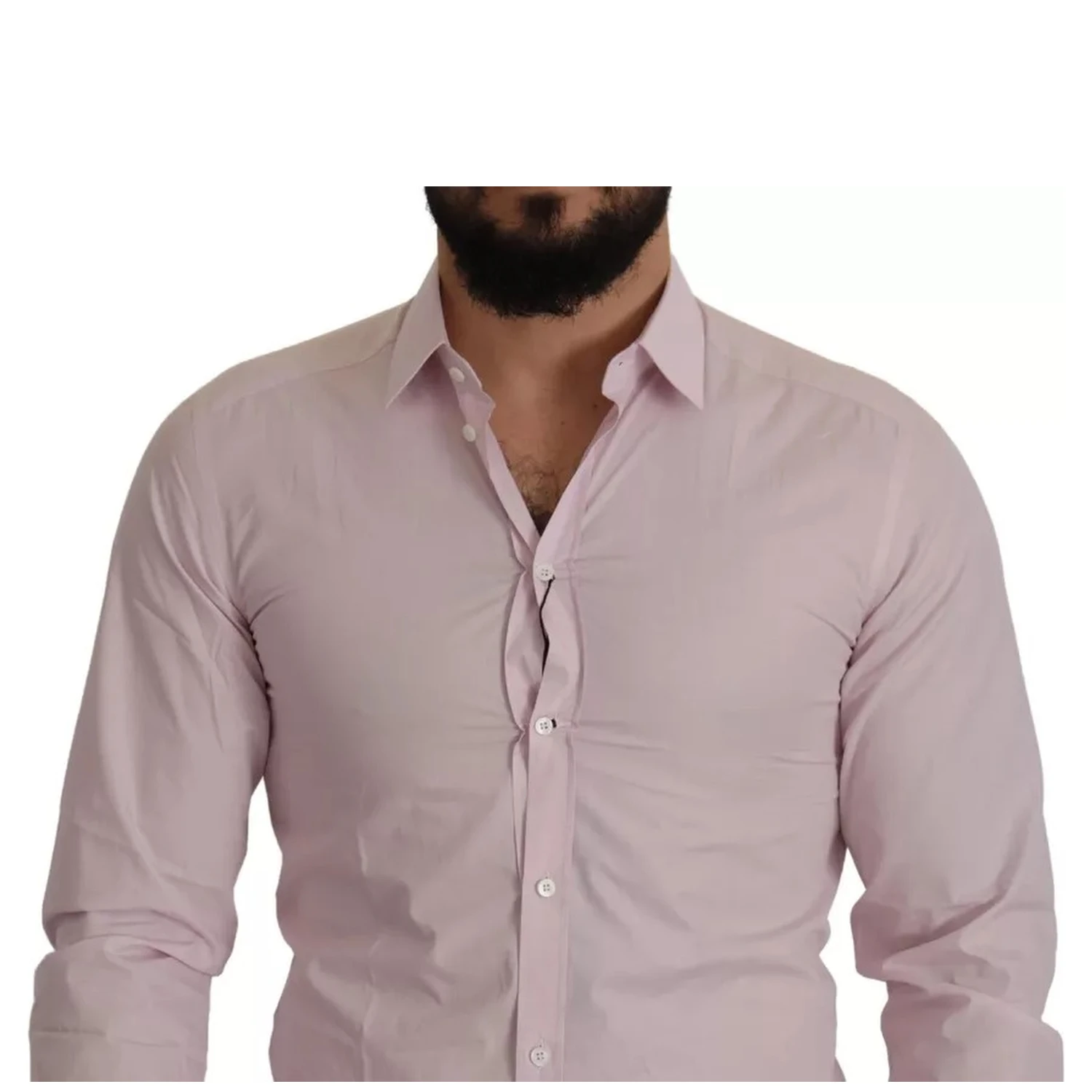 Light Pink Cotton Dress Formal Men GOLD Shirt