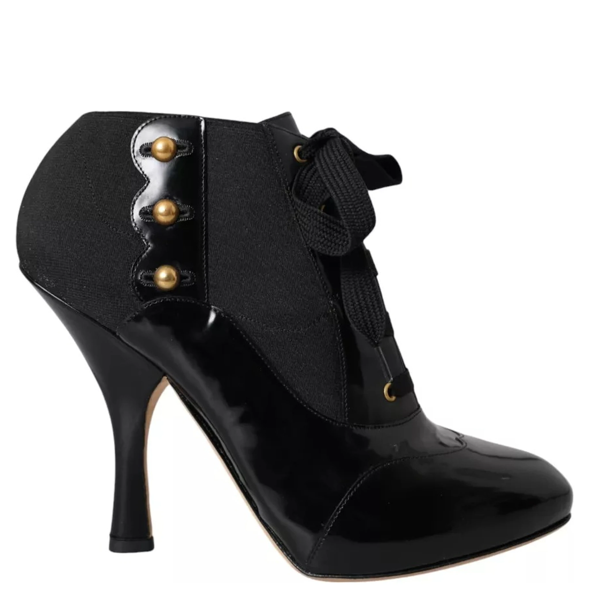 Black Jersey Stretch Ankle Boots Shoes