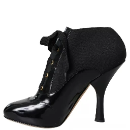 Black Jersey Stretch Ankle Boots Shoes