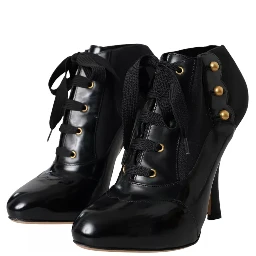 Black Jersey Stretch Ankle Boots Shoes