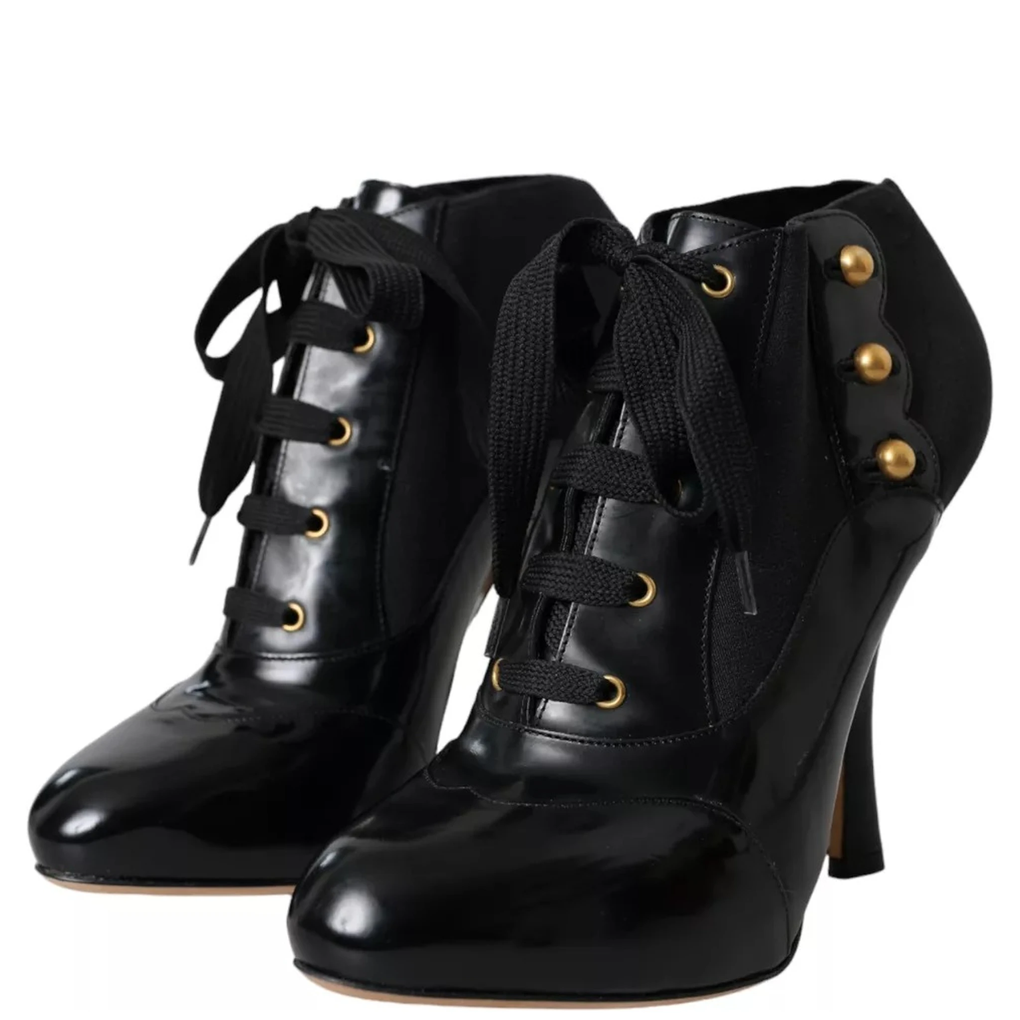 Black Jersey Stretch Ankle Boots Shoes