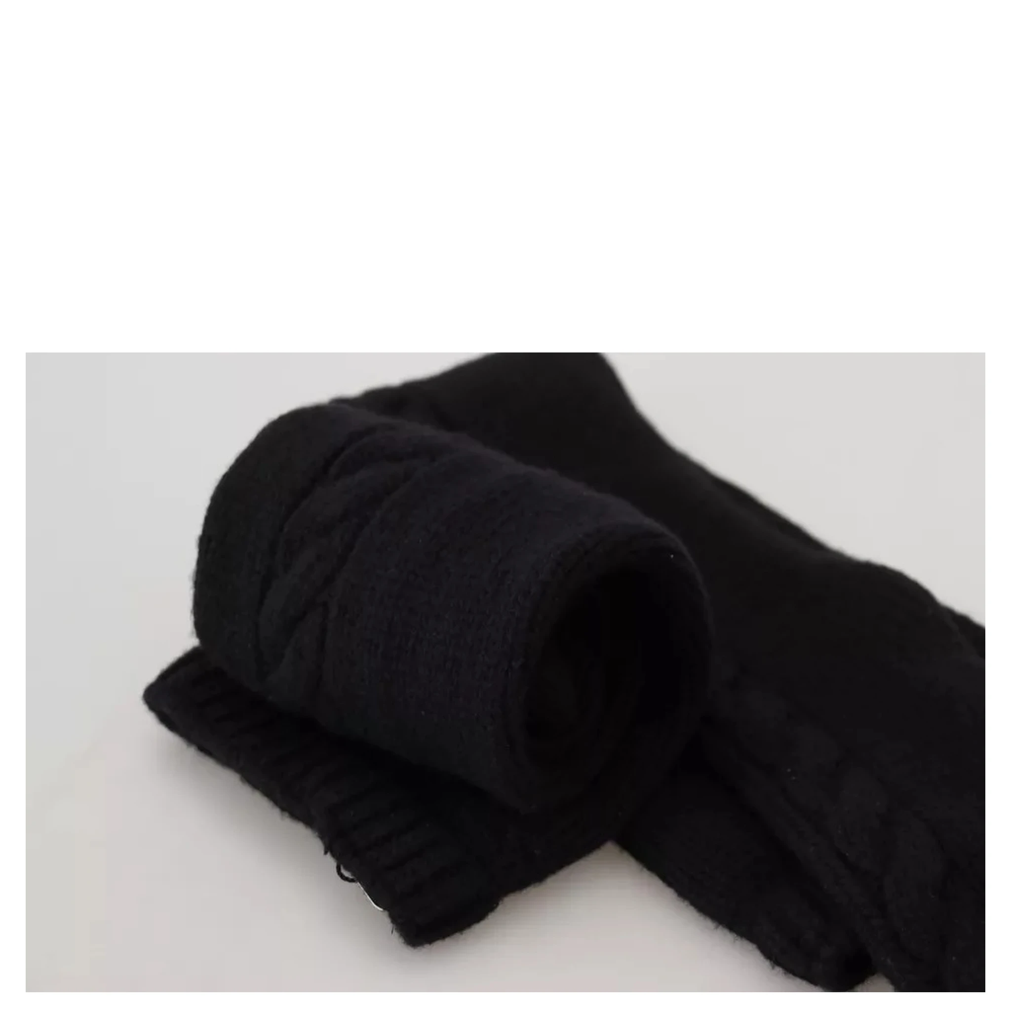 Black Wool Knit Calf Long Women Accessory Socks