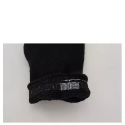 Black Wool Knit Calf Long Women Accessory Socks