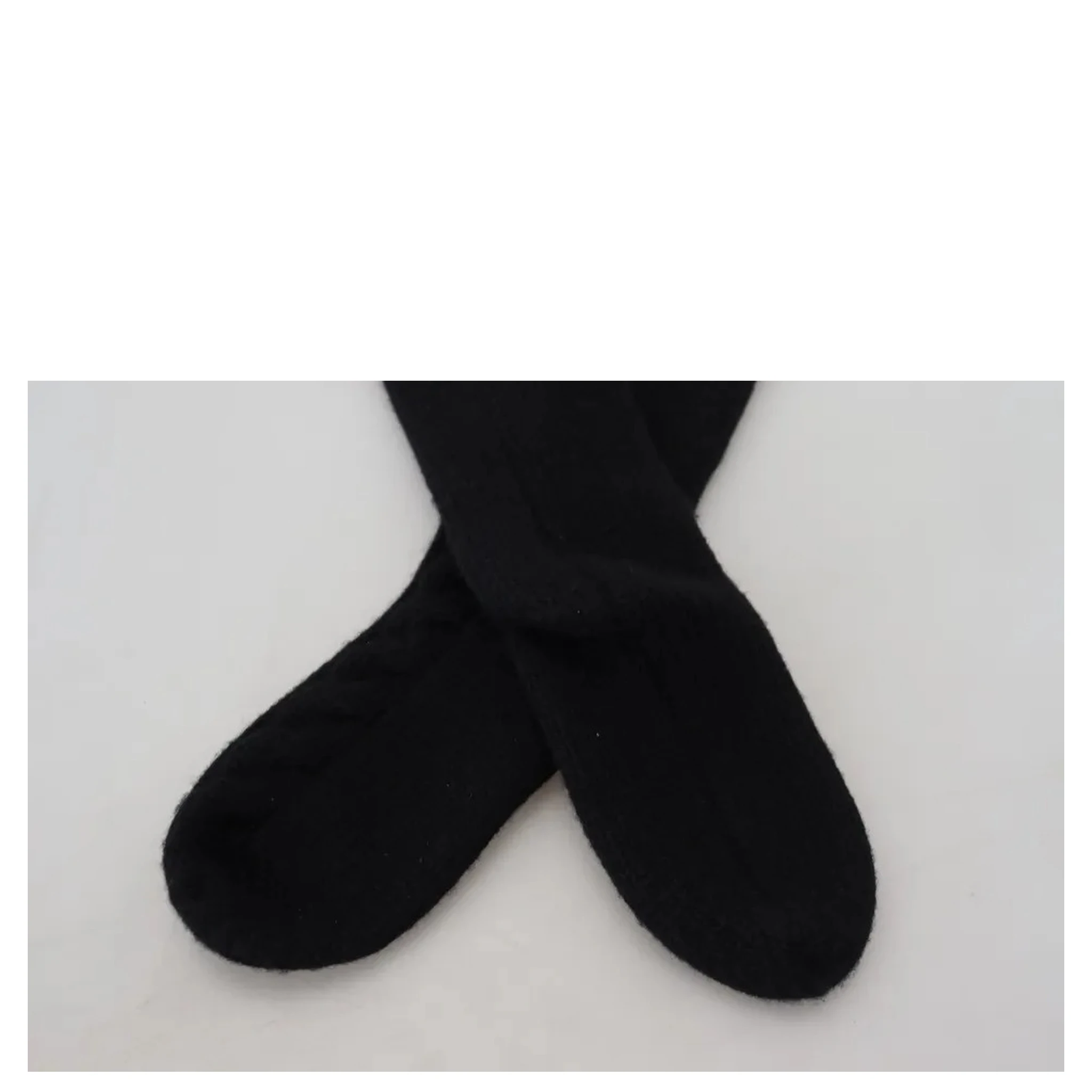 Black Wool Knit Calf Long Women Accessory Socks