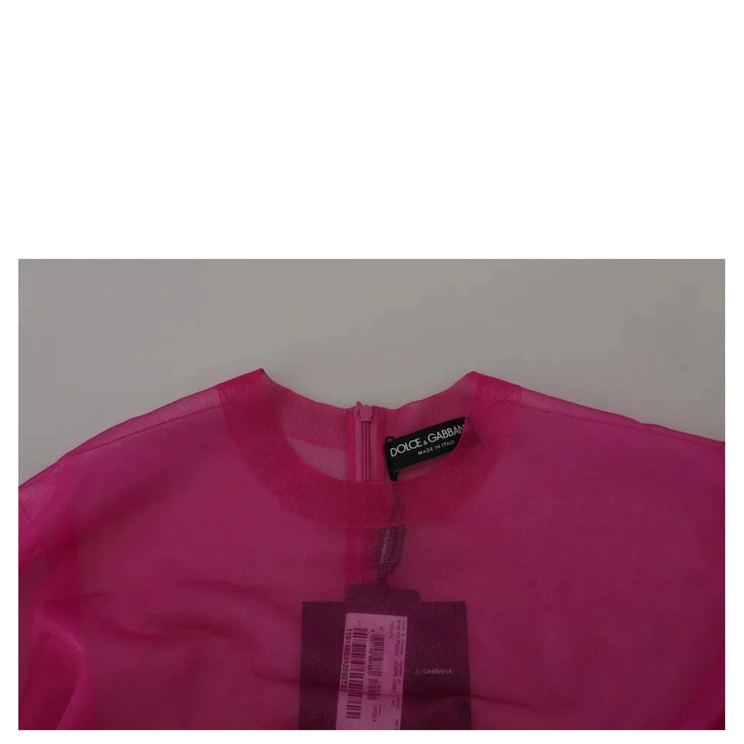 Fuchsia Polyester Crewneck Pullover Sweater