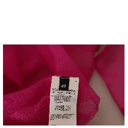 Fuchsia Polyester Crewneck Pullover Sweater