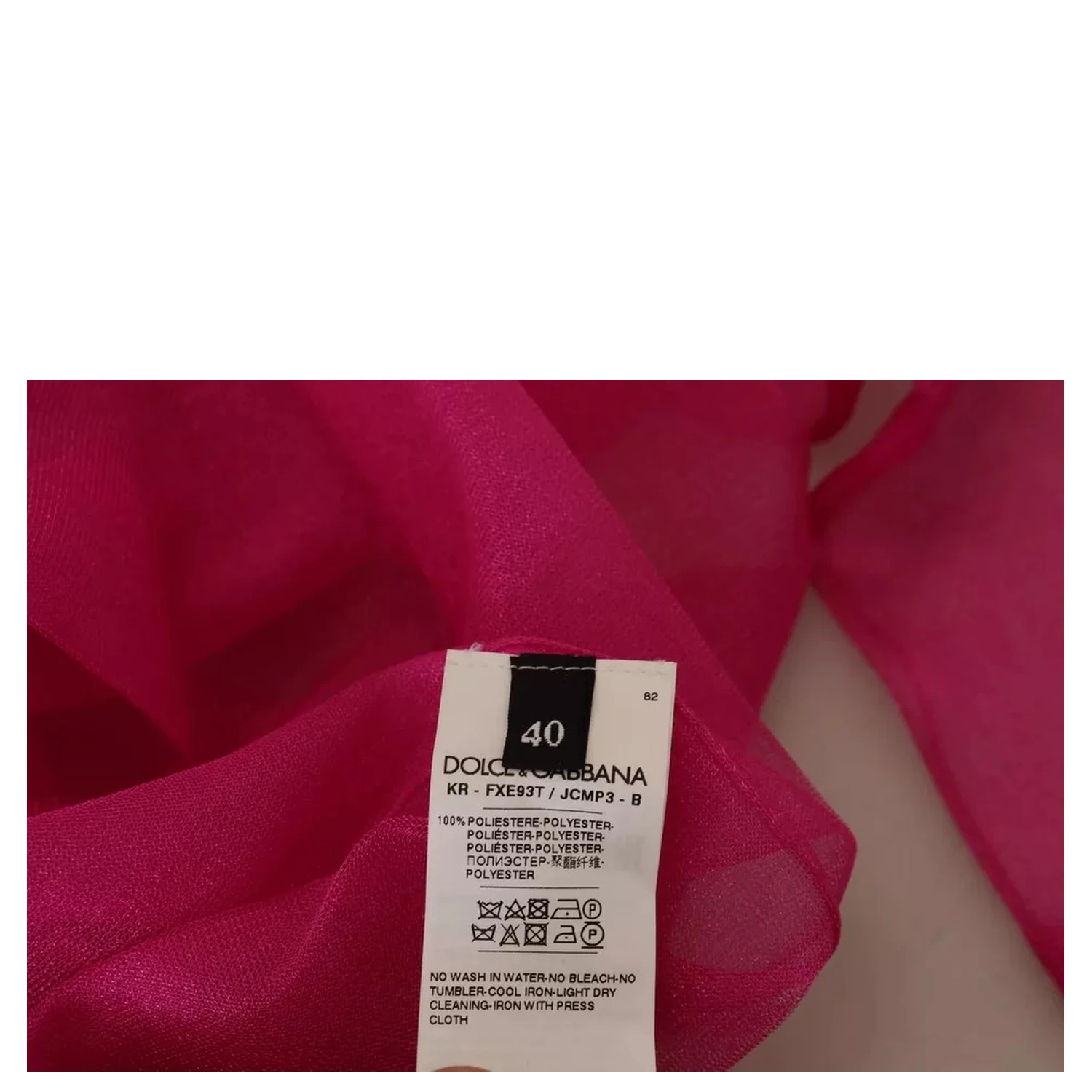 Fuchsia Polyester Crewneck Pullover Sweater