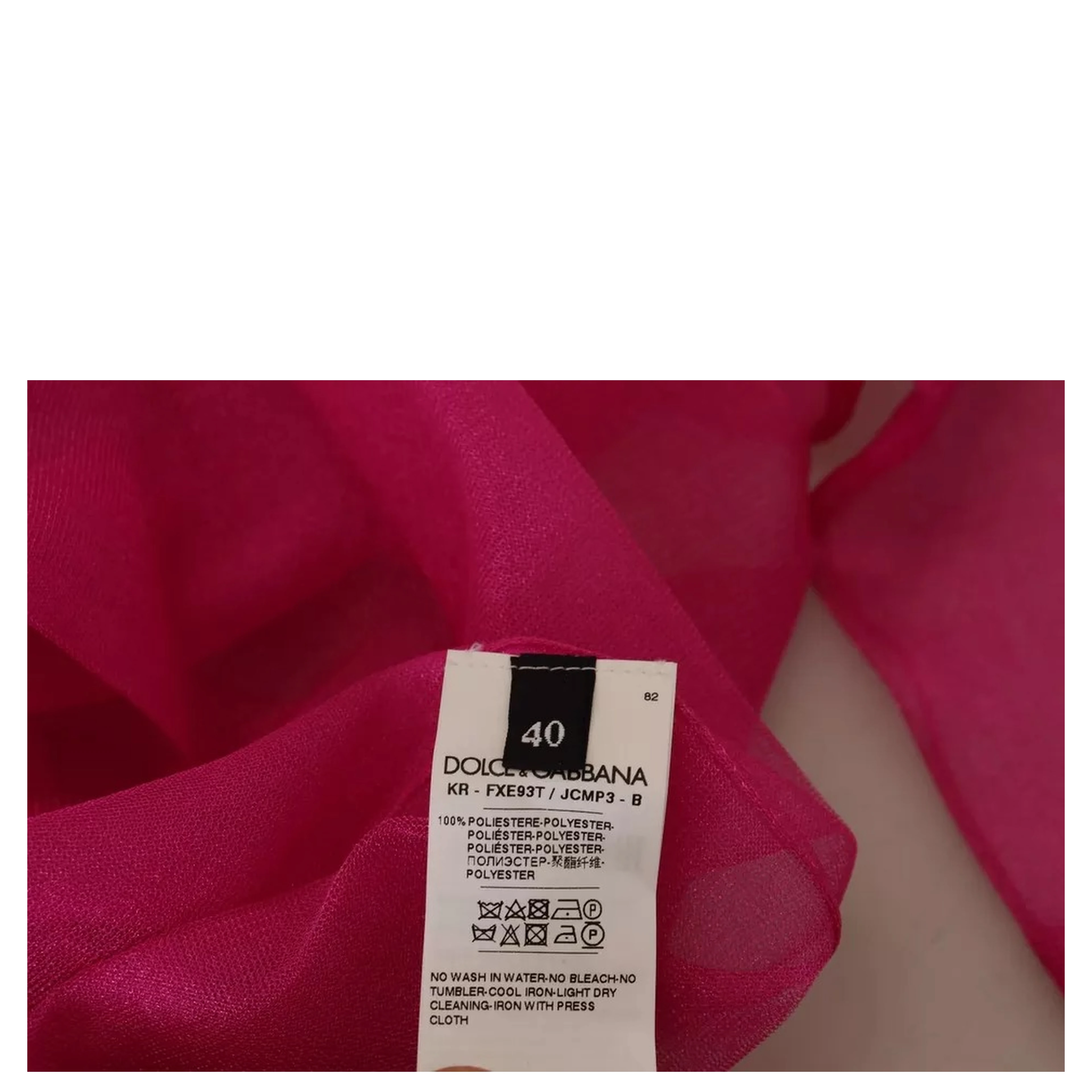 Fuchsia Polyester Crewneck Pullover Sweater