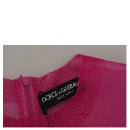Fuchsia Polyester Crewneck Pullover Sweater