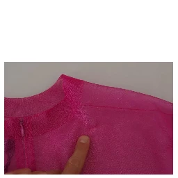 Fuchsia Polyester Crewneck Pullover Sweater