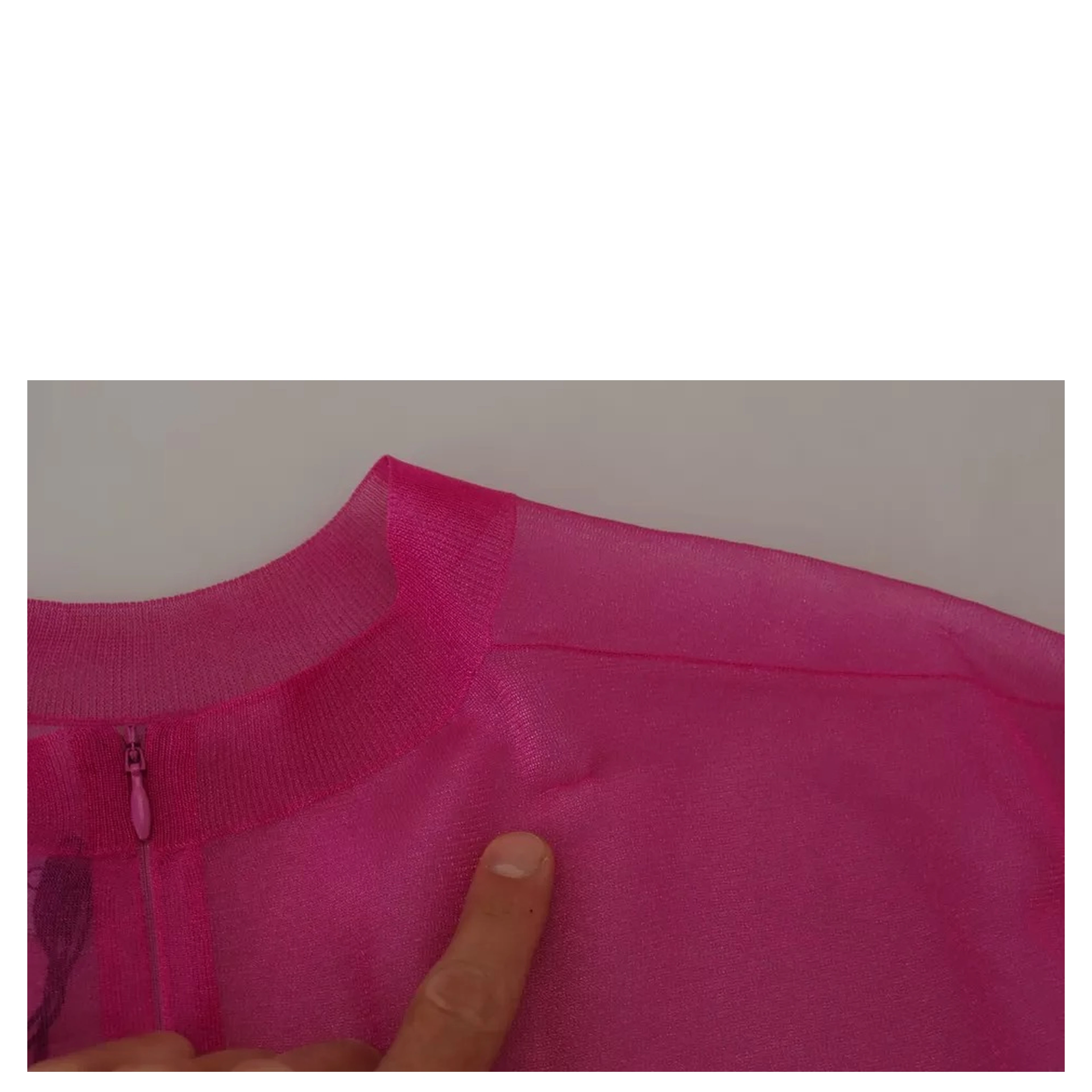 Fuchsia Polyester Crewneck Pullover Sweater