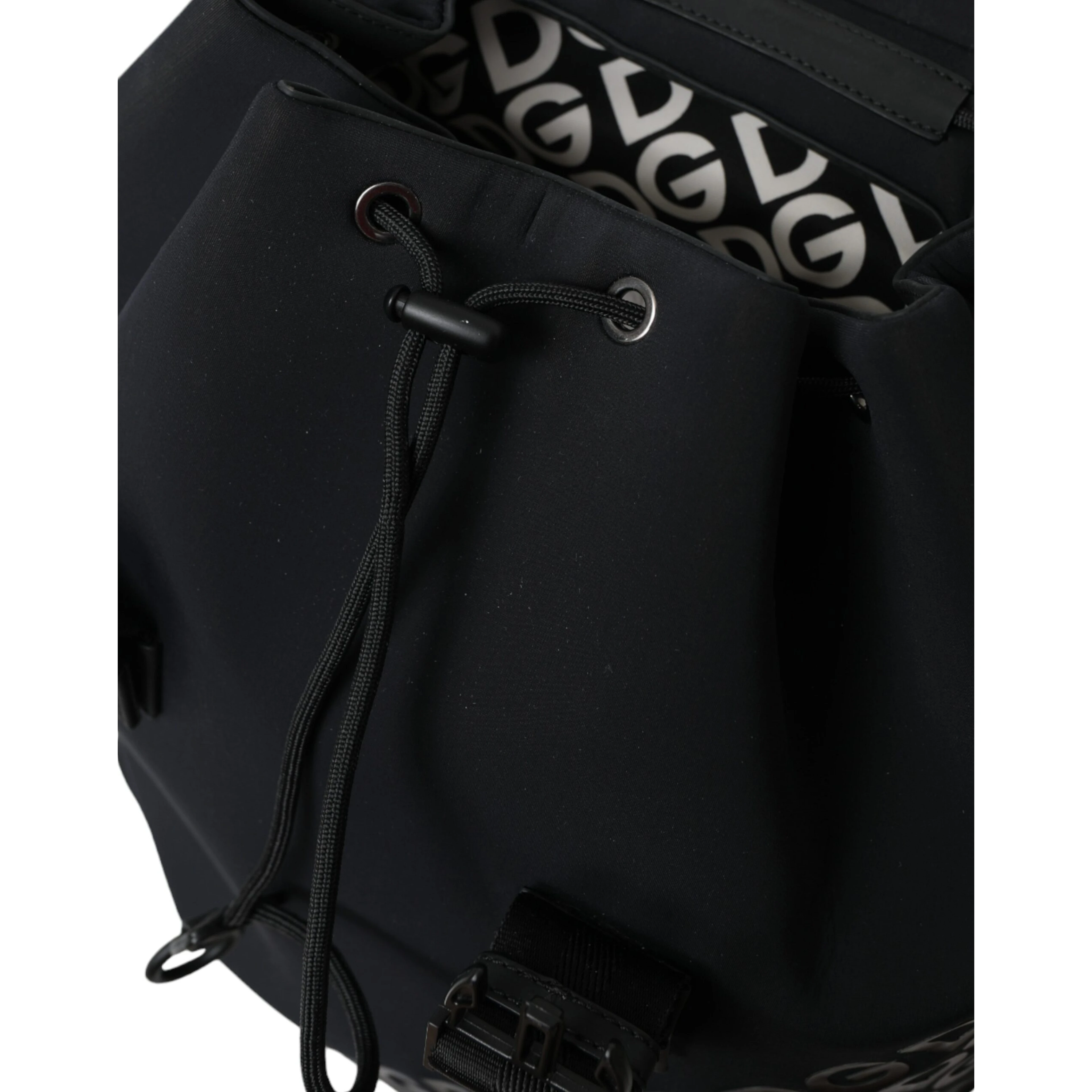 Black Neoprene Nylon DG Logo School Backpack Bag