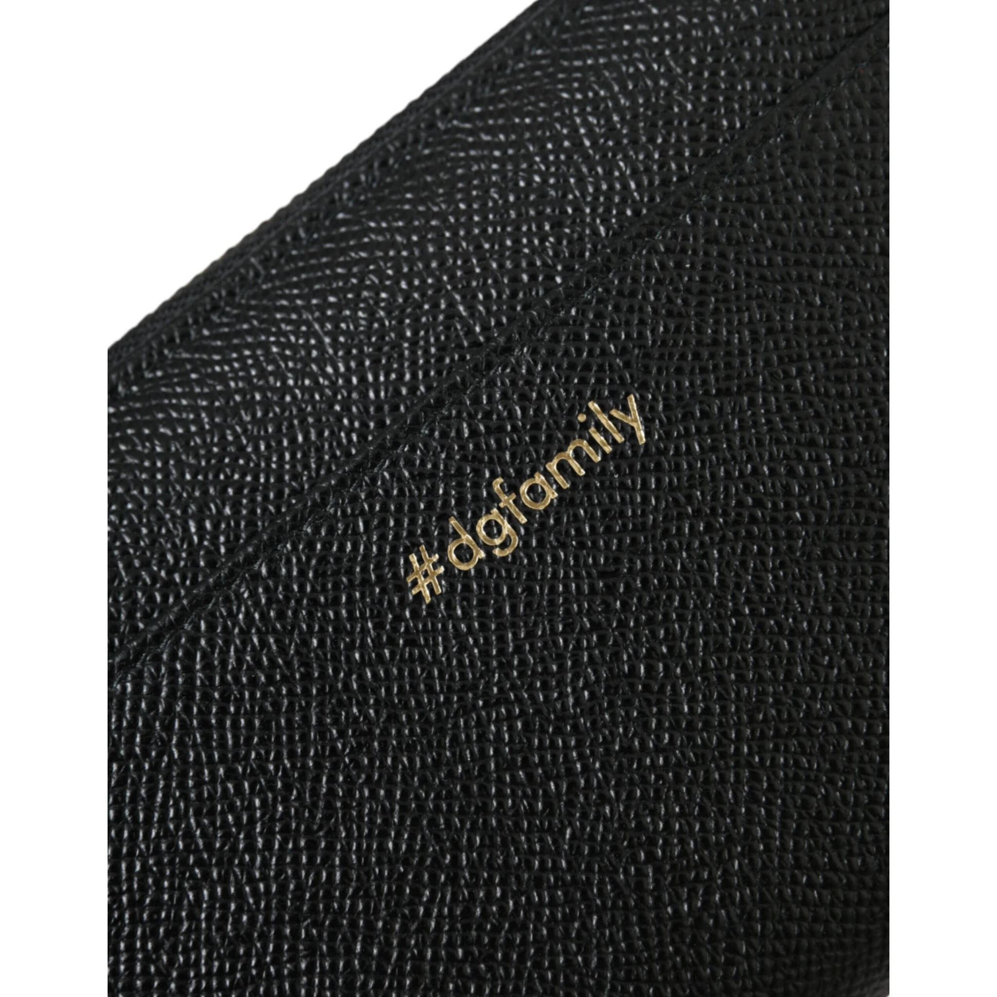 Black Blue Leather #DGFAMILY Zipper Continental Men Wallet