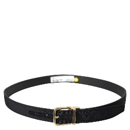 Black Gros Grain Gold Metal Buckle Belt Men