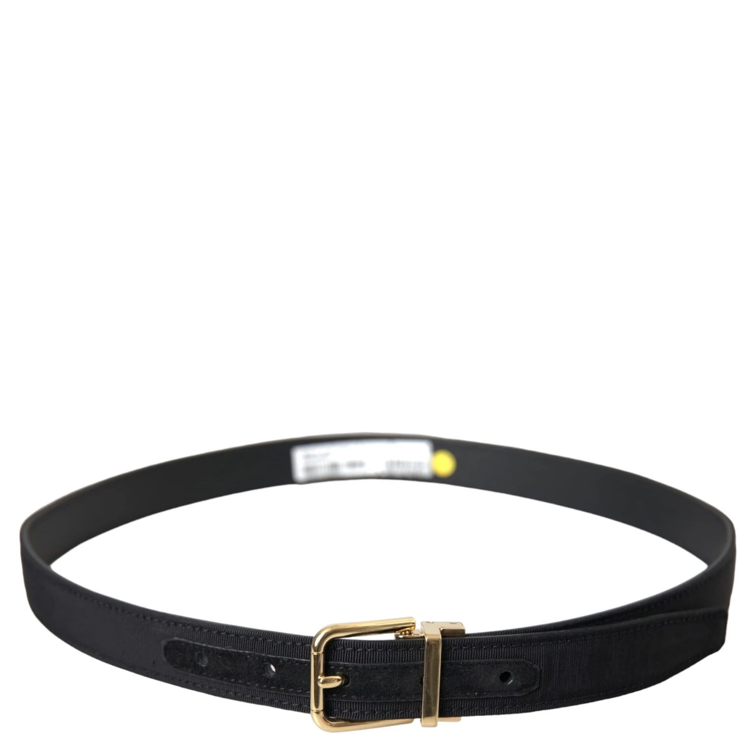 Black Gros Grain Gold Metal Buckle Belt Men