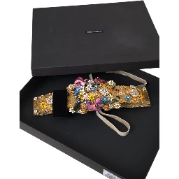 Multicolor Embellished Floral Crystal Wide Waist Belt