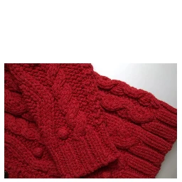 Red Wool Knit Button Down Cardigan Sweater