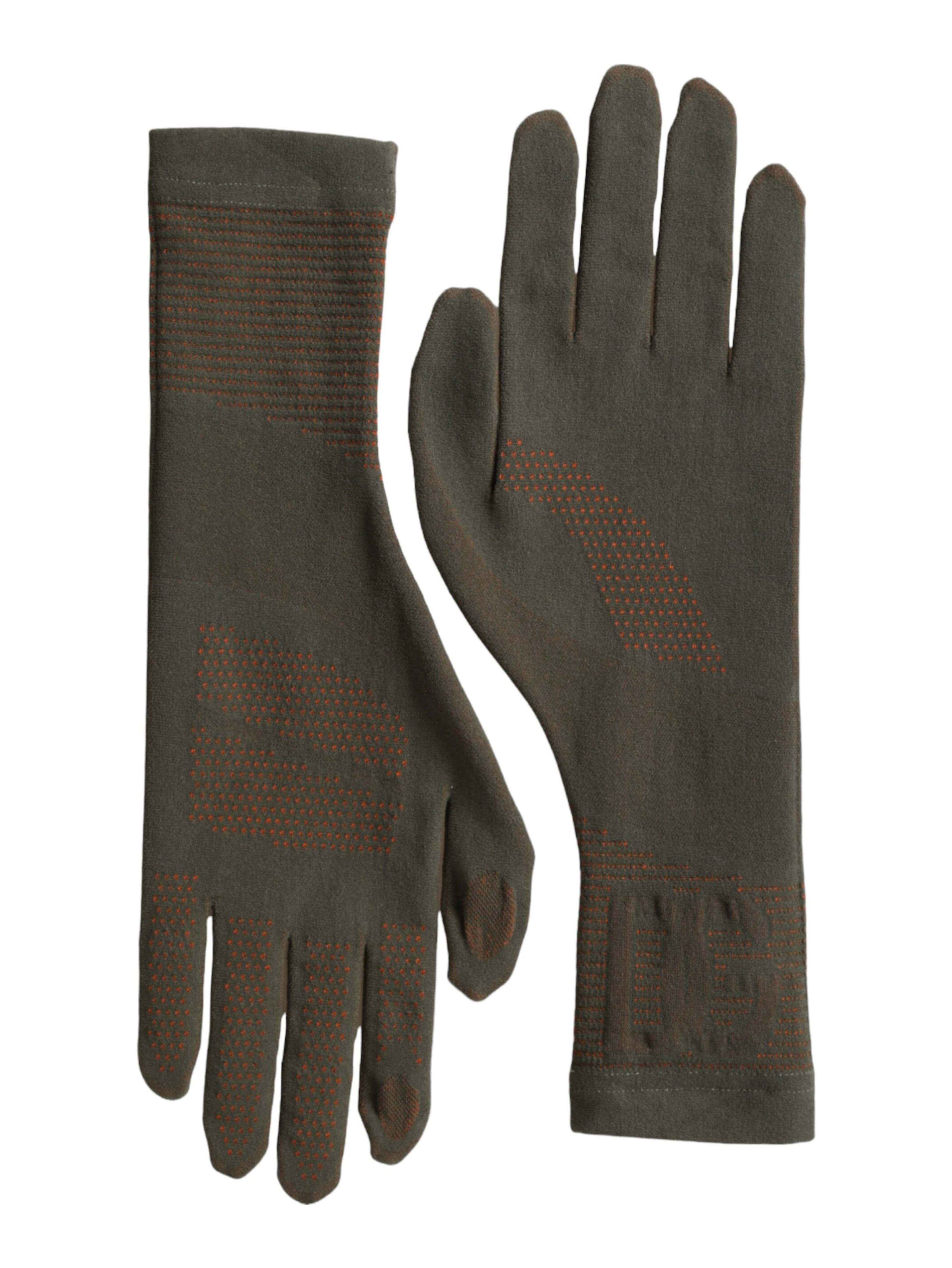 Brown Cotton Stretch Wrist Length Gloves