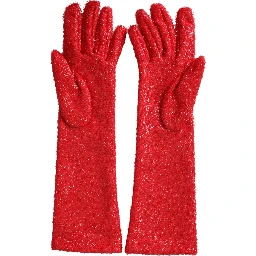 Red Lurex Fantasia Mid Arm Length Gloves