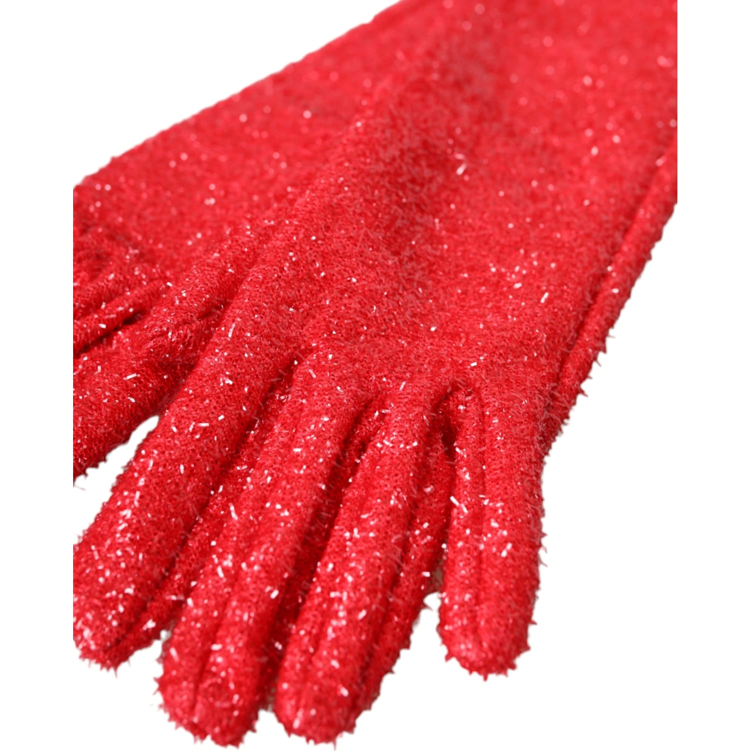 Red Lurex Fantasia Mid Arm Length Gloves