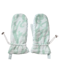 White Nylon Fleece Wrist Length Mitten Gloves