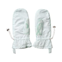 White Nylon Fleece Wrist Length Mitten Gloves