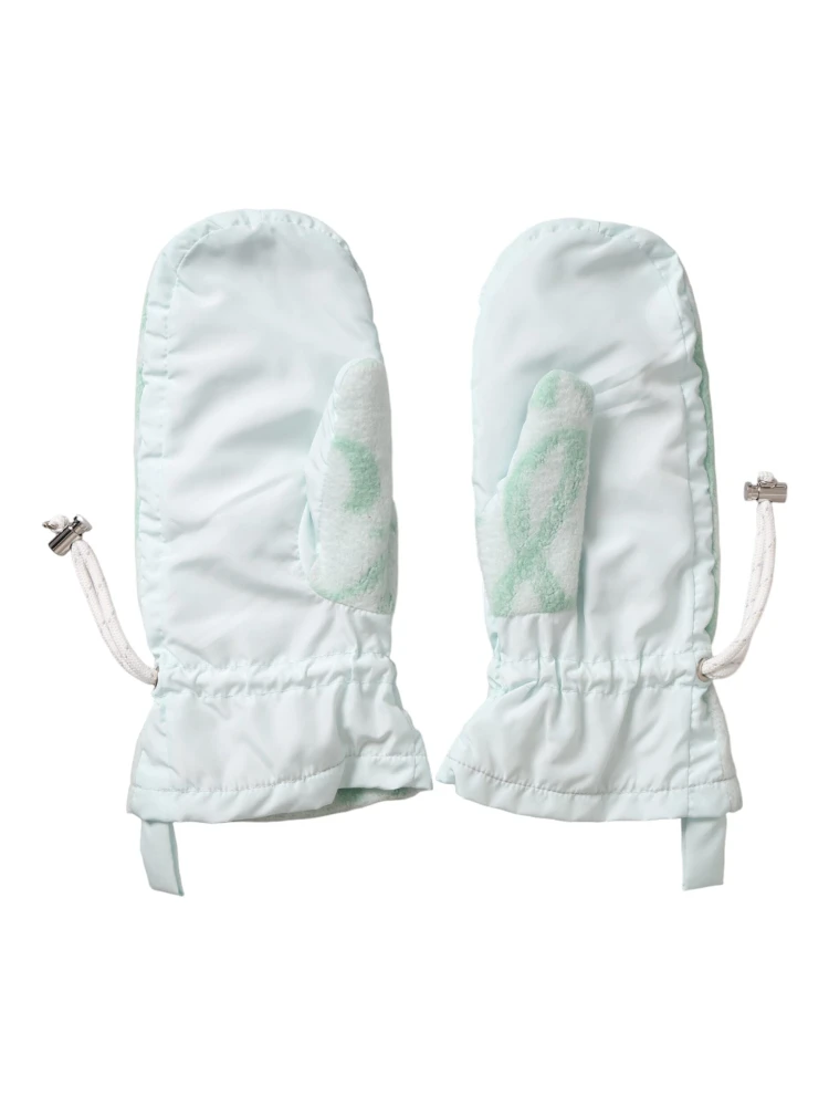 White Nylon Fleece Wrist Length Mitten Gloves alternative
