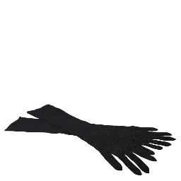 Black Cashmere Knitted Elbow Length Gloves