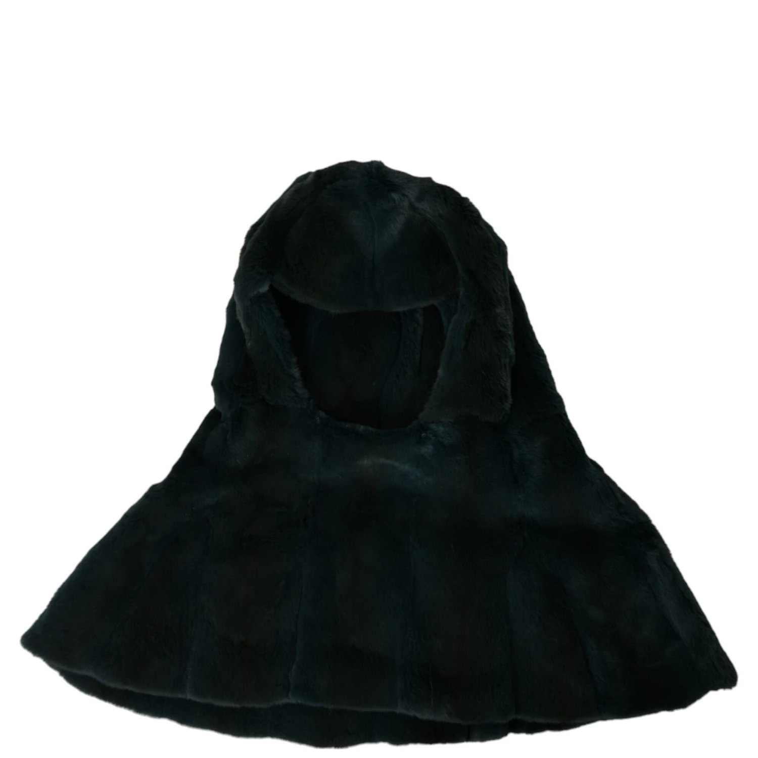Black Weasel Fur Whole Head Wrap Hat
