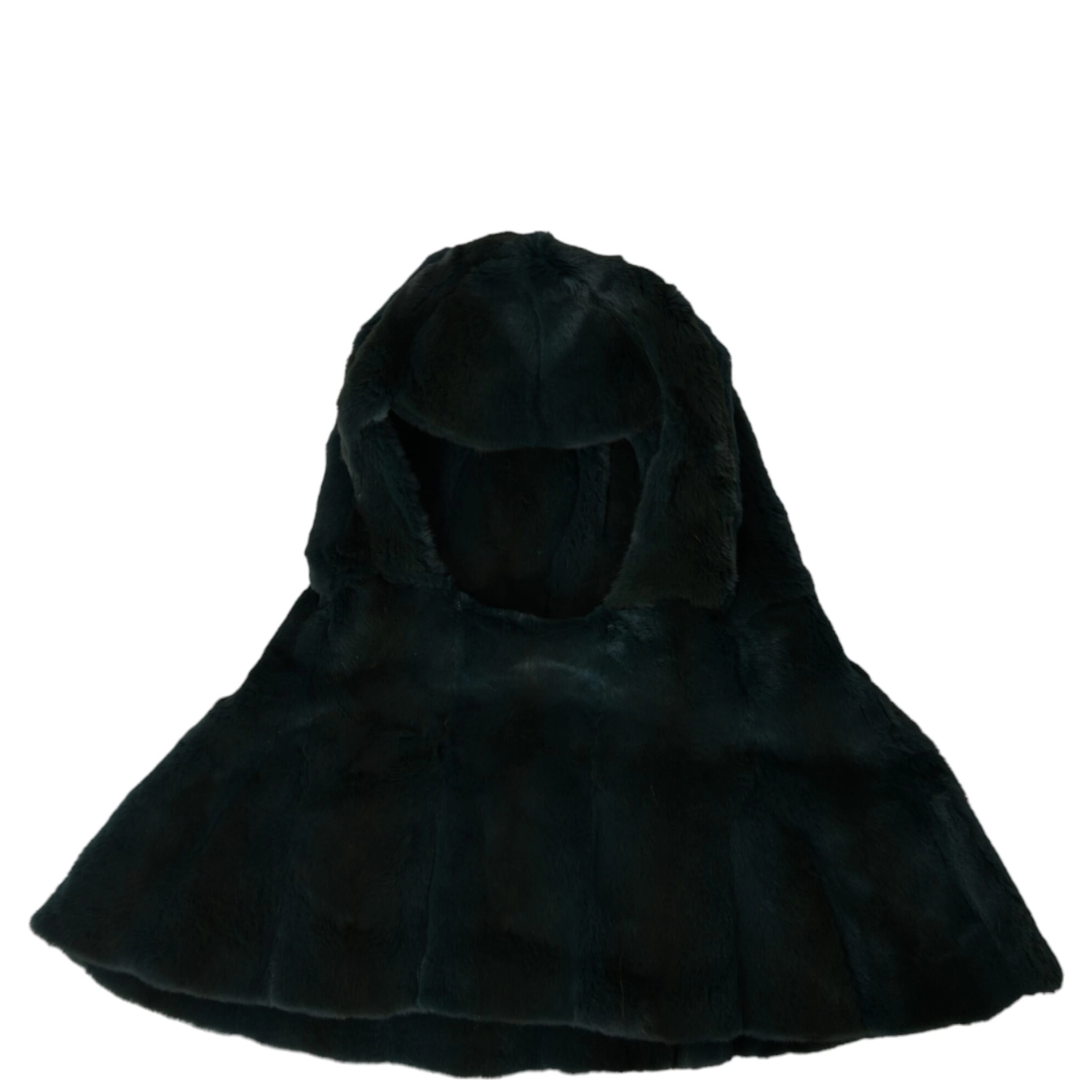 Black Weasel Fur Whole Head Wrap Hat