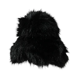 Black Faux Fur Womens Bucket Hat