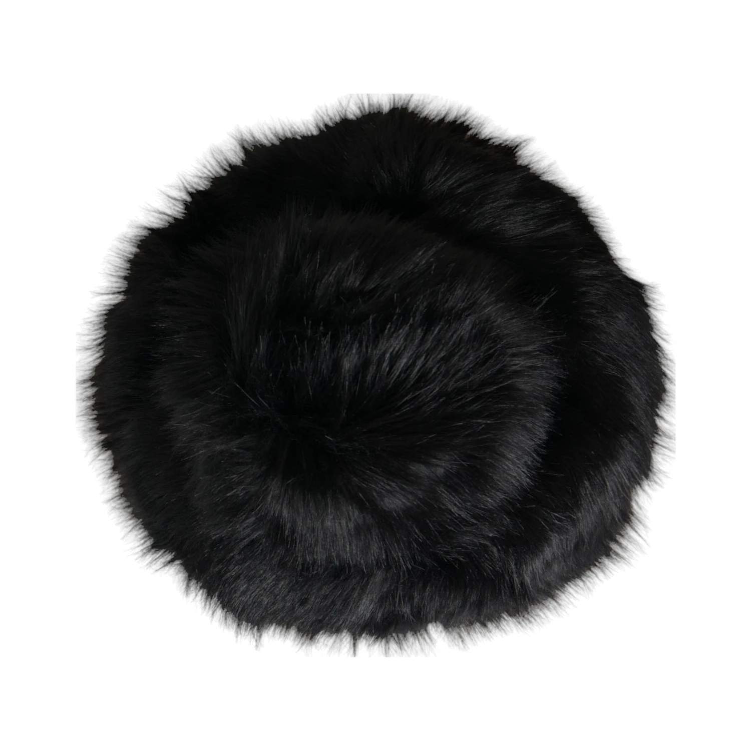 Black Faux Fur Womens Bucket Hat