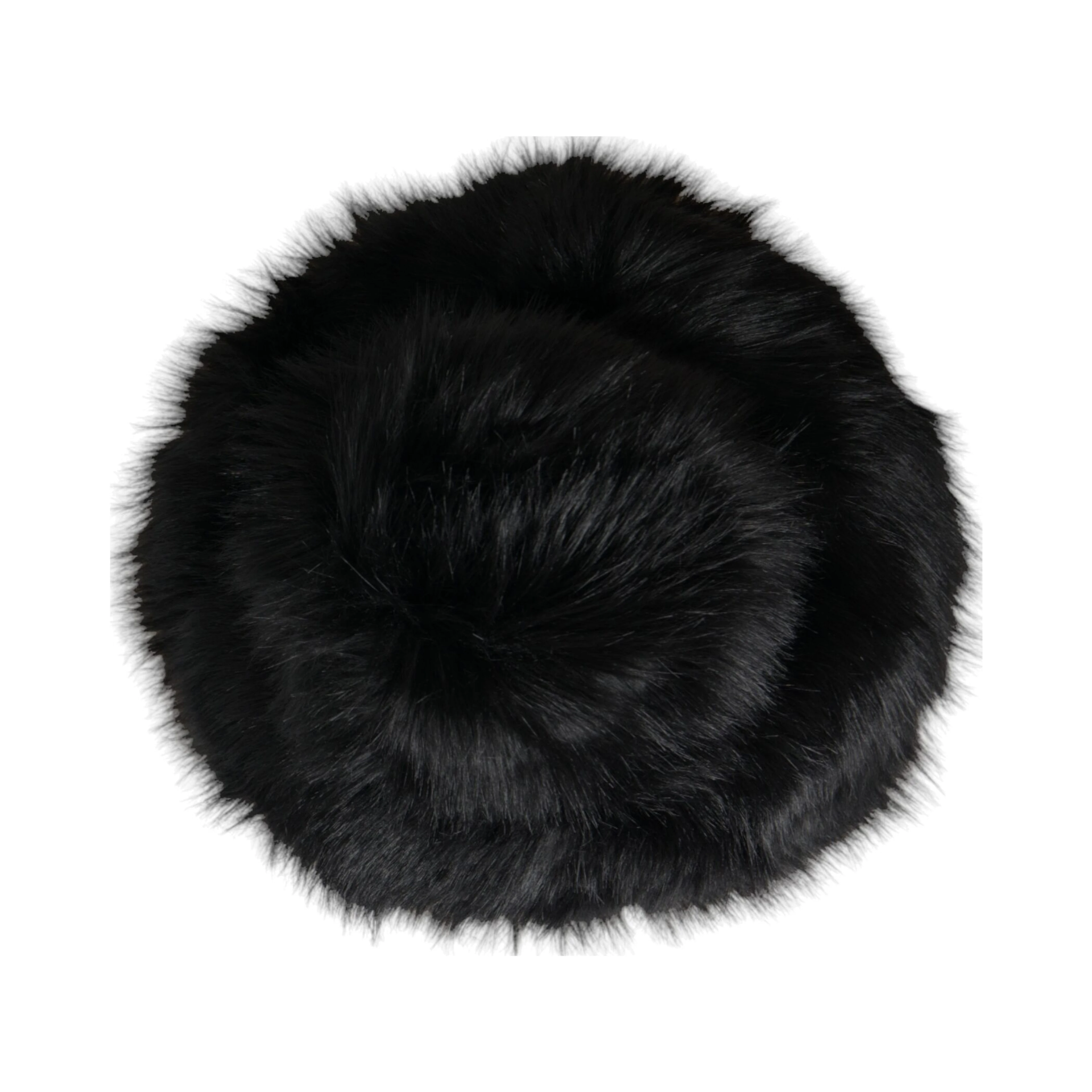 Black Faux Fur Womens Bucket Hat