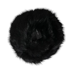 Black Faux Fur Womens Bucket Hat