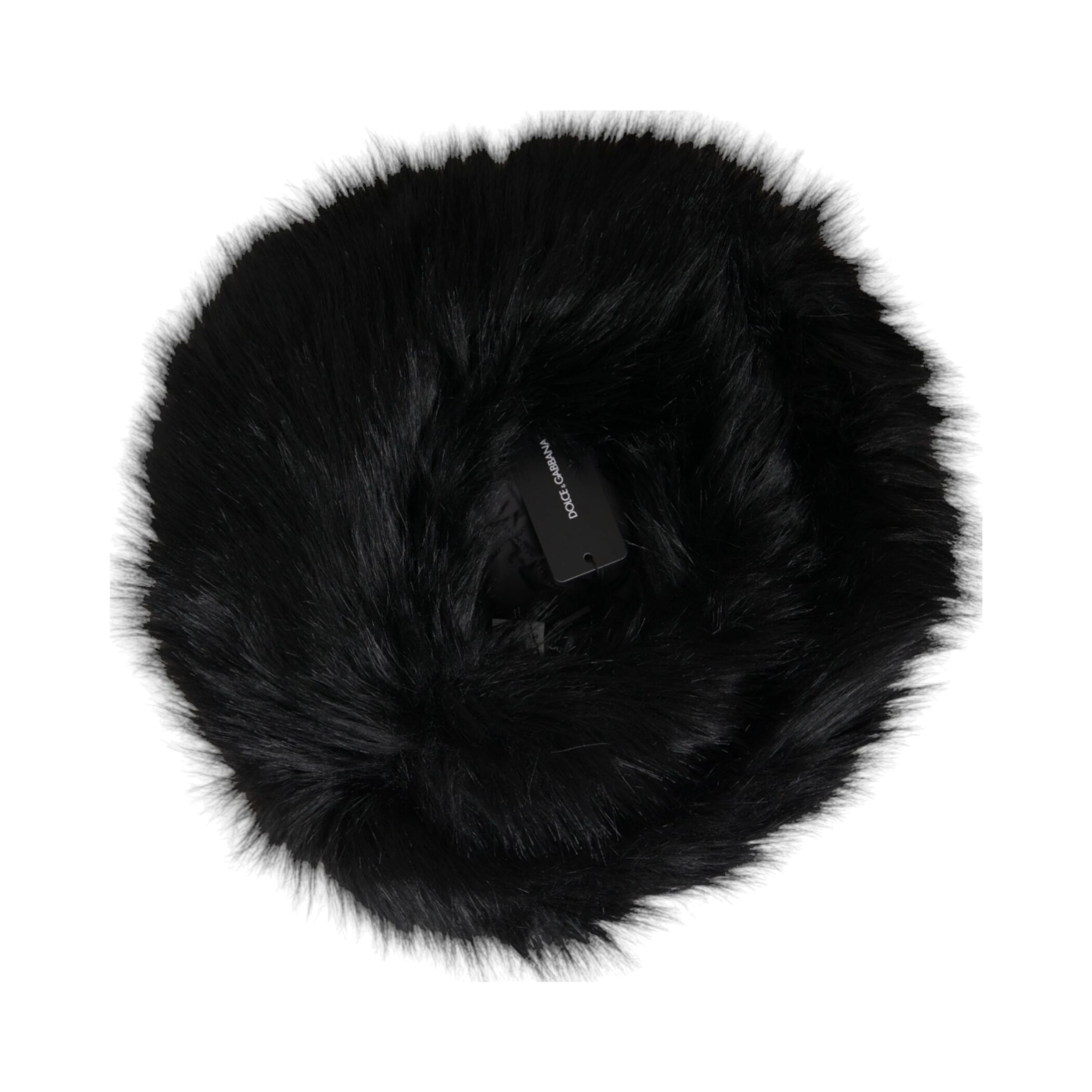Black Faux Fur Womens Bucket Hat