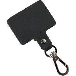 Black Plain Leather Silver Metal Airpods Case