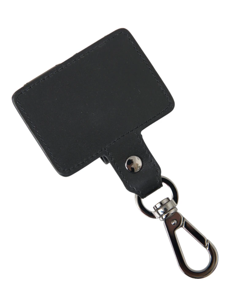 Black Plain Leather Silver Metal Airpods Case alternative