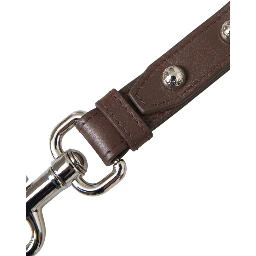 Brown Plain Leather Silver Brass Keyring Holder Keychain