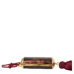 Brown Leopard Mini Mirror Tassel Make Up Holder Bag