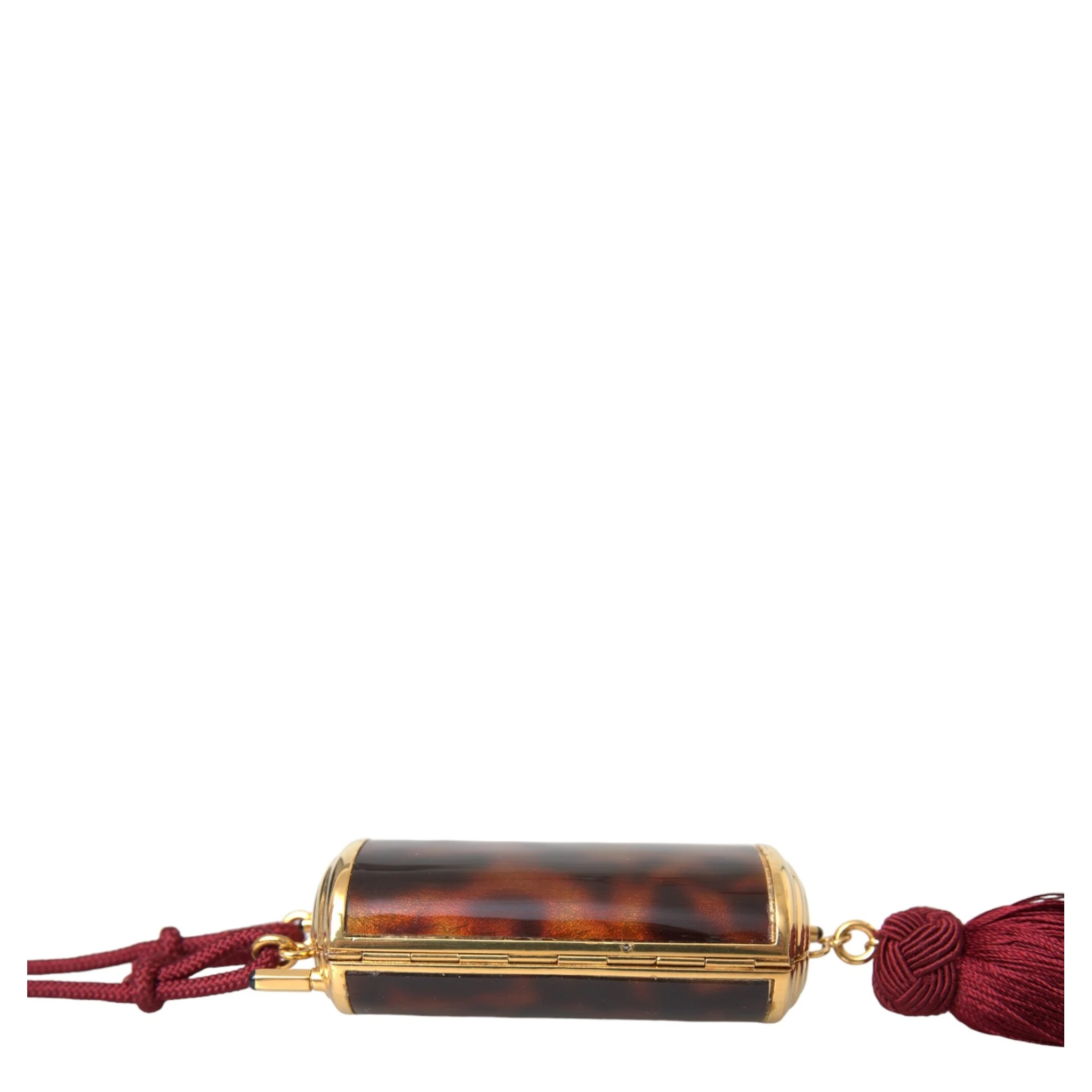 Brown Leopard Mini Mirror Tassel Make Up Holder Bag