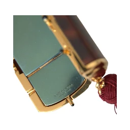 Brown Leopard Mini Mirror Tassel Make Up Holder Bag