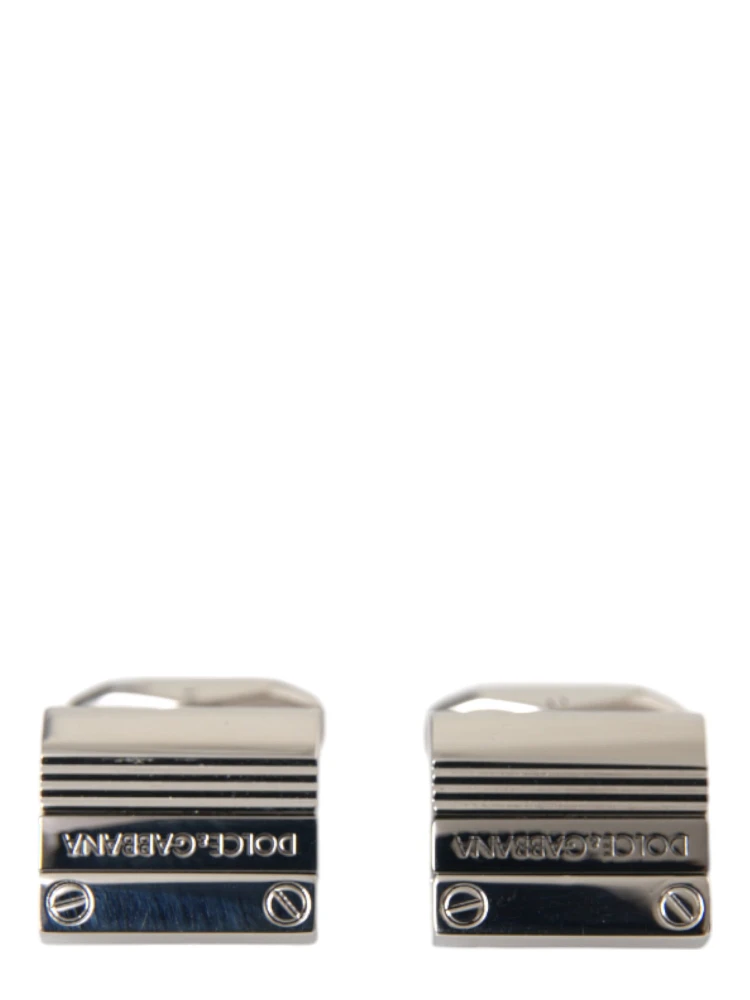 Silver Plated Metal Brass DG Logo Pin Cufflinks