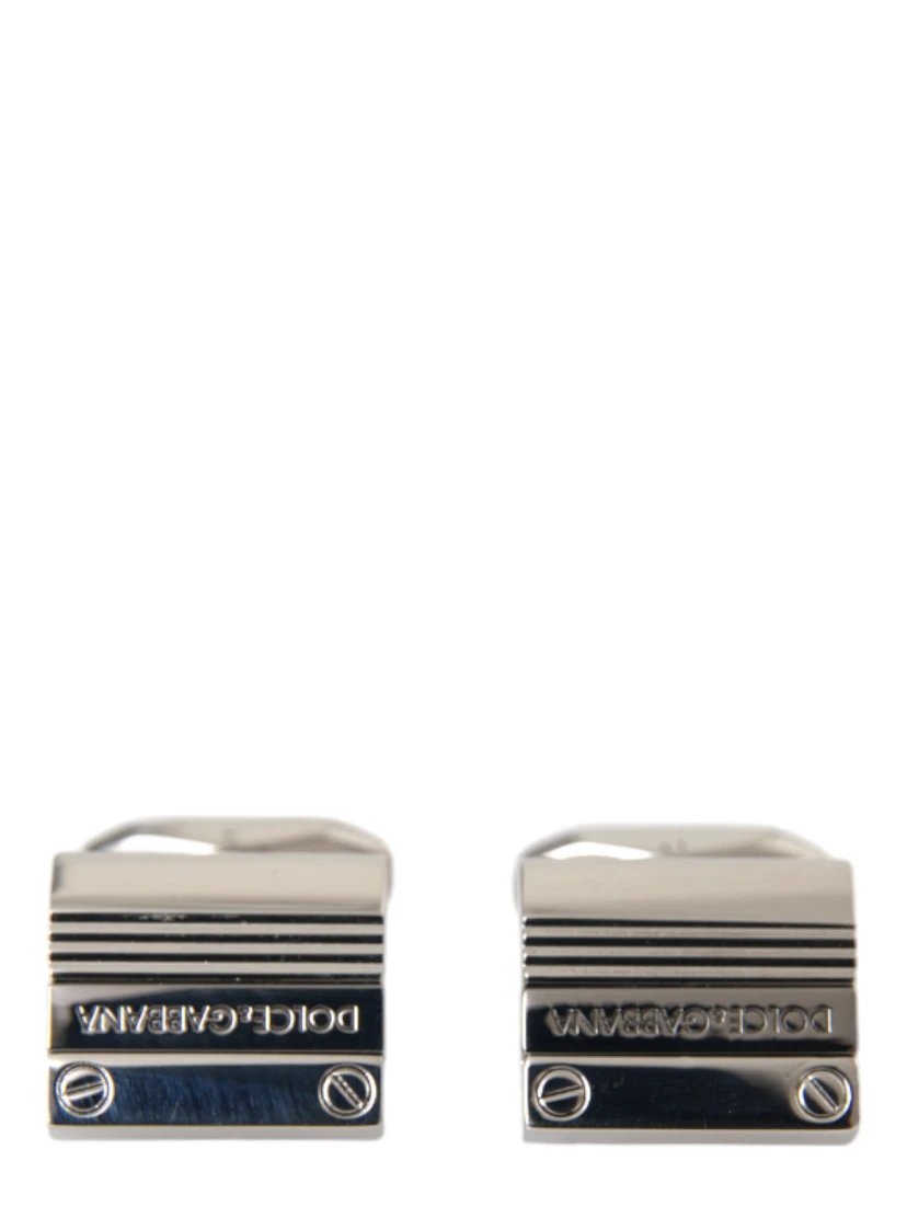 Silver Plated Metal Brass DG Logo Pin Cufflinks