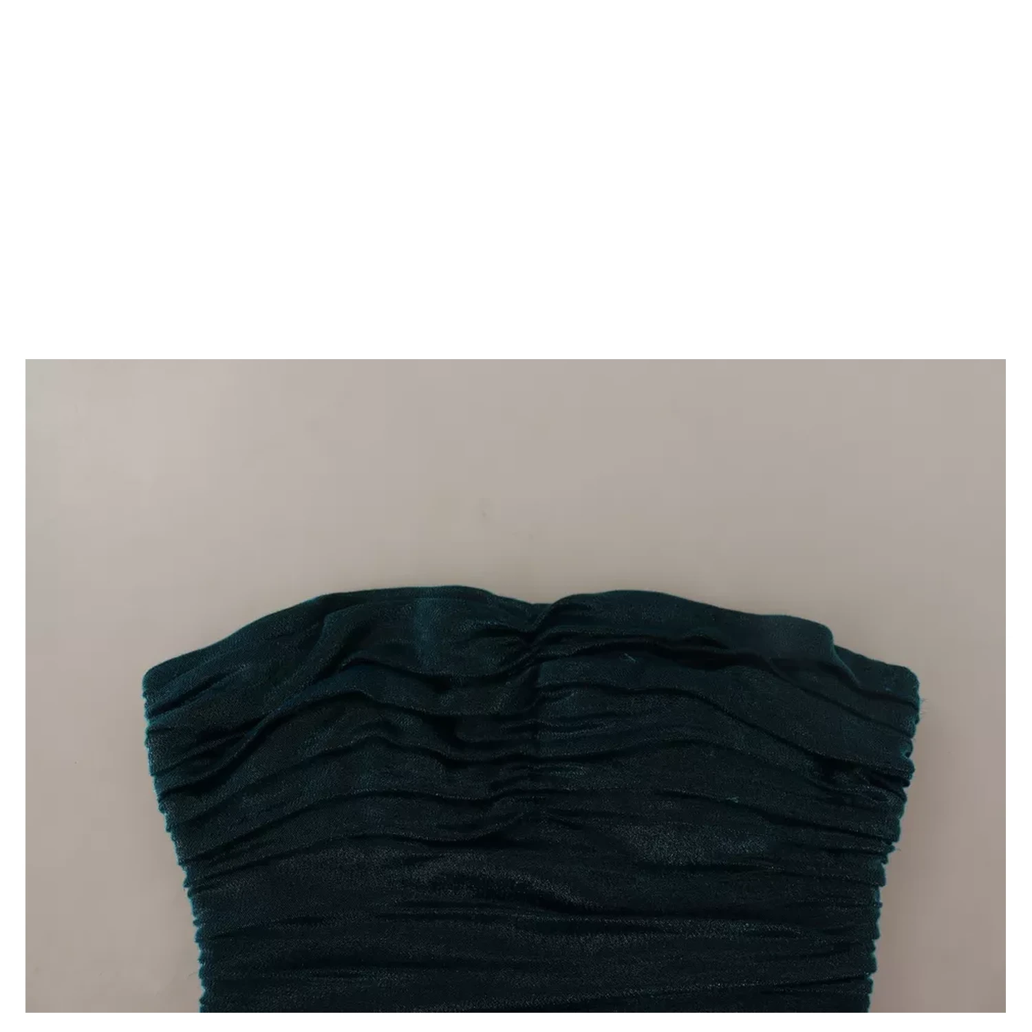 Turquoise Bustier Bodice Draped Midi Dress.