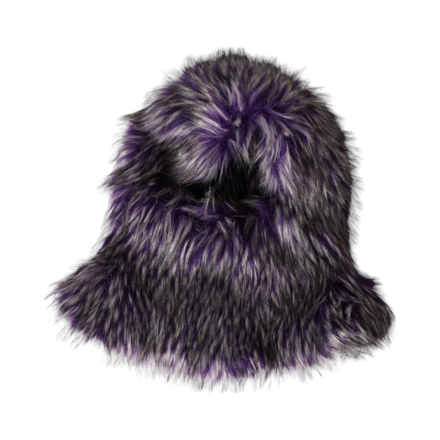 Purple Faux Fur Whole Head Wrap Hat