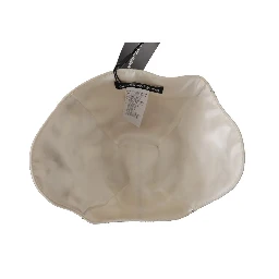 White Black Wool Embroidered Cameo Brooch Hat